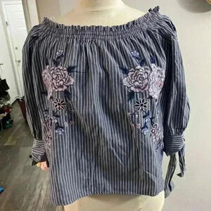 American Eagle Outfitters - LINEN OFF THE SHOULDER BLOUSE